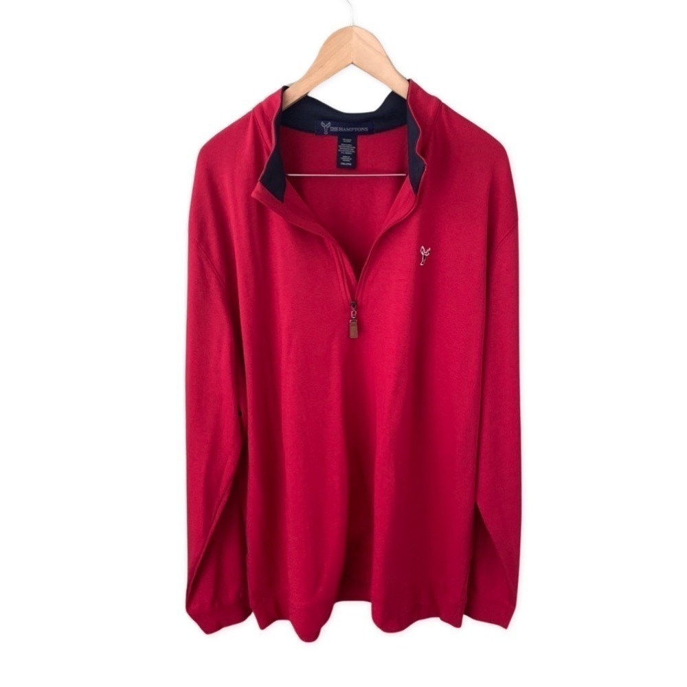 The Hamptons Men's 1/4 Zip Pullover Long Sleeve Polo Shirt Size 2XL